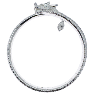 龙银手镯纯银女足银9999女实心年轻款开口小众礼物开口式女生镯子