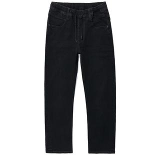 ABLE JEANS【宽松直筒运动裤】男士秋冬款黑色松紧腰休闲牛仔长裤