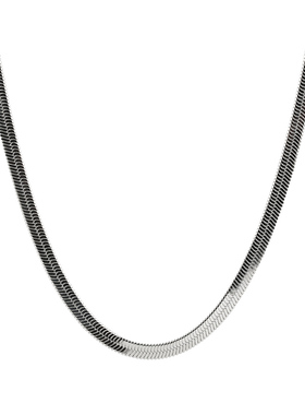 铂金品质钛钢蛇骨链健身项链