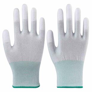 尼龙PU涂指涂掌防静电劳保手套防滑耐磨无尘电子厂专用涂层涂胶