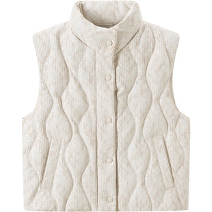 COMME MOI吕燕设计师早春女装短款灯芯绒马甲式羽绒服