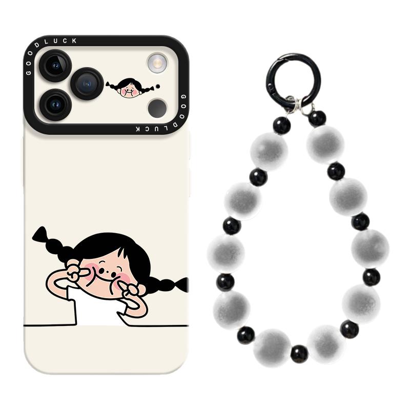 戳脸蛋女孩适用iPhone17手机壳新款苹果18promax液态苹果air瞳眼硅胶壳17pro保护套ip17带挂绳17男女创意可爱