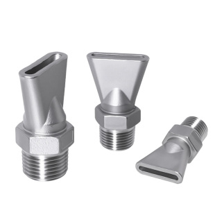 304不锈钢鸭嘴喷嘴加厚加宽款扁嘴外螺纹 清洗吹气平口喷头直销