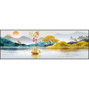 卧室床头装饰画自粘墙贴酒店宾馆客厅背靠金山沙发背景墙壁贴画纸