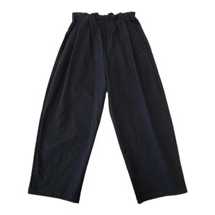 大码女装直筒奶奶裤女秋季松紧高腰裤子宽松女裤胖mm黑色哈伦裤子