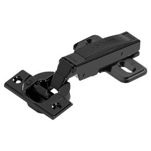 百隆厚门无弹簧铰链玛瑙黑无力免拉手柜门按弹开启一字/十字底座