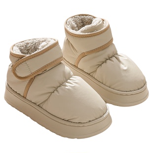 雪地靴女款2025新款冬季外穿防滑加绒保暖高帮羽绒棉拖鞋女士包跟