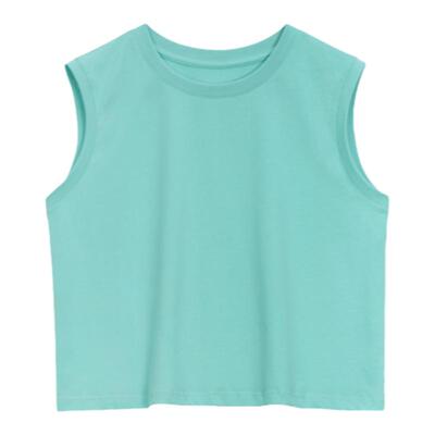 [断码清仓微瑕]夏季新款短款无袖T恤多巴胺彩色背心