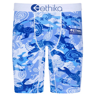 Ethika【蓝色腰果花】男士内裤男生运动速干平角裤透气潮搭短裤