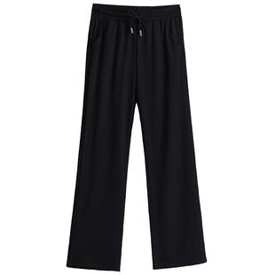 秋冬季阔腿裤女加绒加厚窄版高腰大码200斤胖mm显瘦松紧腰直筒裤