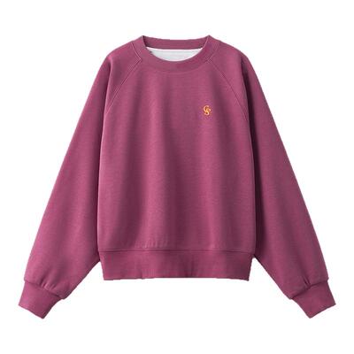 CLOUDSPACE【浆果卫衣】撞色字母刺绣插肩袖长袖套头上衣女春季