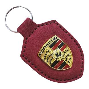 Alcantara保时捷钥匙扣卡宴macan帕拉梅拉taycan专用盾徽挂件圈男