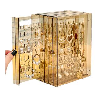 耳环耳钉收纳盒首饰盒高档精致黄金项链专用饰品盒防氧化亚克力盒