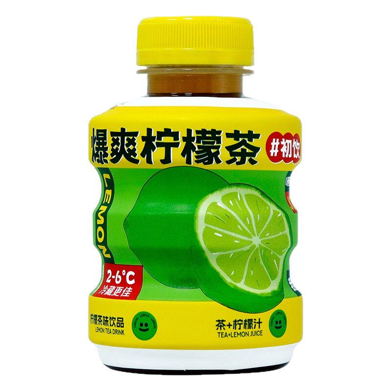 初饮爆爽柠檬茶饮料300g迷你瓶果味饮料0脂肪蜜桃味口感清爽饮品