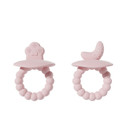 至贝zeby牙胶婴儿磨牙4个月以上防吃手安抚牙胶不易粘毛口欲期