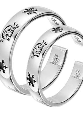 babama情侣对戒男生日礼物戒指