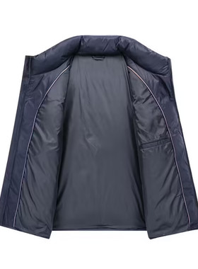 保罗男士轻薄保暖立领羽绒马甲