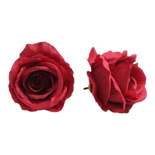 仿真花 DIY玫瑰花头 森系手作配件假花婚庆花墙布置 汉服头饰材料