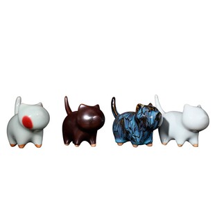 神垕钧瓷可爱猫咪摆件文创陶瓷小猫桌面装饰品情侣闺蜜七夕节礼物