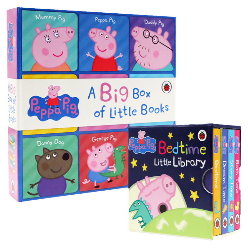 英文原版绘本 Peppa Pig A Big Box of Little Books小猪佩奇粉红猪小妹Peppa Pig Bedtime Little Library小小手掌书两册