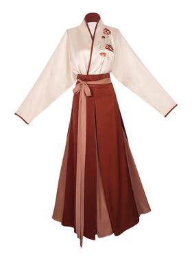 拟梦国风虞美人原创人丝飞机袖四破三裥裙女婚礼晨袍通勤日常汉服