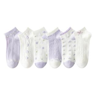 caramella袜子女夏季薄款2026新款舒适透气女袜吸汗排湿女生船袜