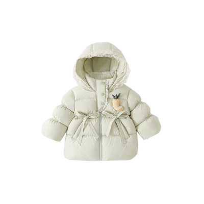 女童羽绒服中长款儿童保暖加厚洋气外套2025新款冬季小童宝宝冬装