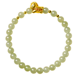 宫里上新和田玉手链女天然玉石小马手串新中式马年本命年生日礼物