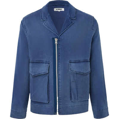 【折扣】YMC 早春男宽松古巴领亚麻混纺外套