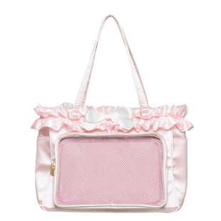 MOWAP芭蕾缎带缎面托特痛包二次元大容量丝带通勤手拎手提包