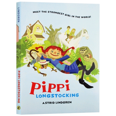 长袜子皮皮 英文原版 Pippi Longstocking 新版 长袜皮皮系列 英文版美国校园小说 儿童英语章节书 进口原版书籍