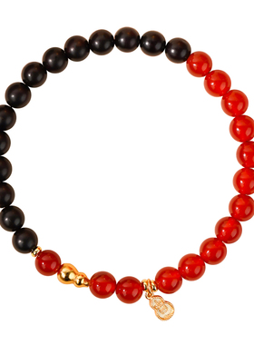红色玛瑙手串天然红宝石福禄葫芦转运珠本命年护身符马年红绳手链