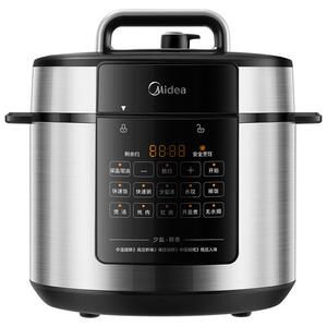 美的电压力锅家用0涂层5L智能高压饭煲不锈钢双胆多功能电高压锅