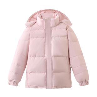 鸭鸭短款羽绒服女2026年冬季新款鸭绒小个子中戏粉色宽松面包外套