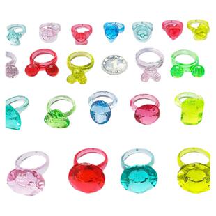 儿童宝石戒指亚克力水晶公主爱心钻戒幼儿园奖励礼物早教礼品玩具