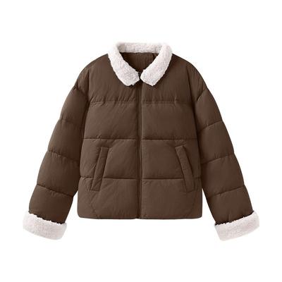 班尼路立领棉服女2025冬季新款宽松休闲加厚保暖外套短款面包服Q