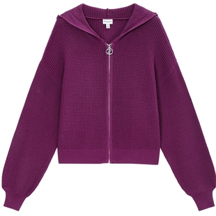 Juicy Couture【slow cleanfit系列】橘滋外套女针织毛衣开衫上衣