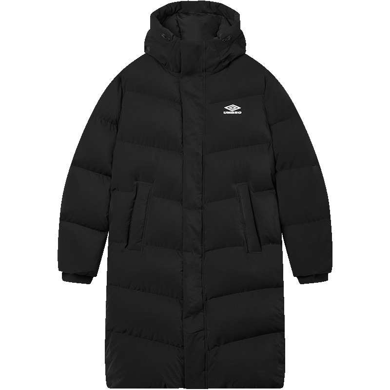 umbro茵宝官方连帽羽绒服鸭绒加厚中长款男款运动冬季保暖外套男