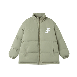 【所有女生直播间】WOHOO哑光刺绣LOGO棉服长袖加厚立领宽松外套