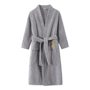 男童法兰绒睡袍儿童浴袍珊瑚绒秋冬季法兰绒小孩宝宝男童中大童