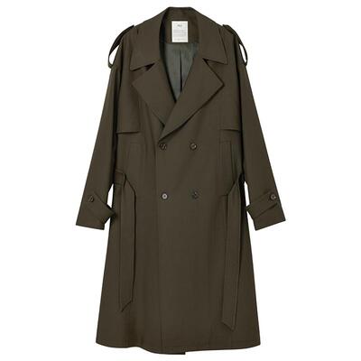 春季新款大衣高级感猎装系带外套