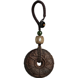 沉香钥匙扣汽车挂件男士款高档本命年马生日礼物情人节平安扣挂饰