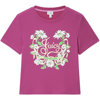JuicyCouture橘滋粉色花卉T恤