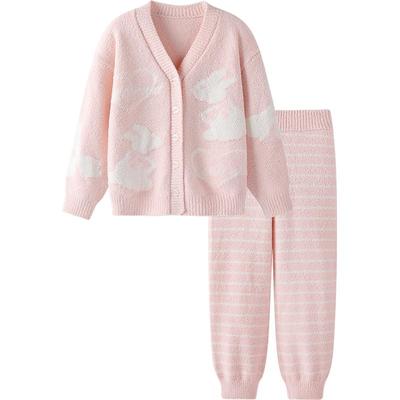 英氏半边绒儿童保暖家居睡衣套装