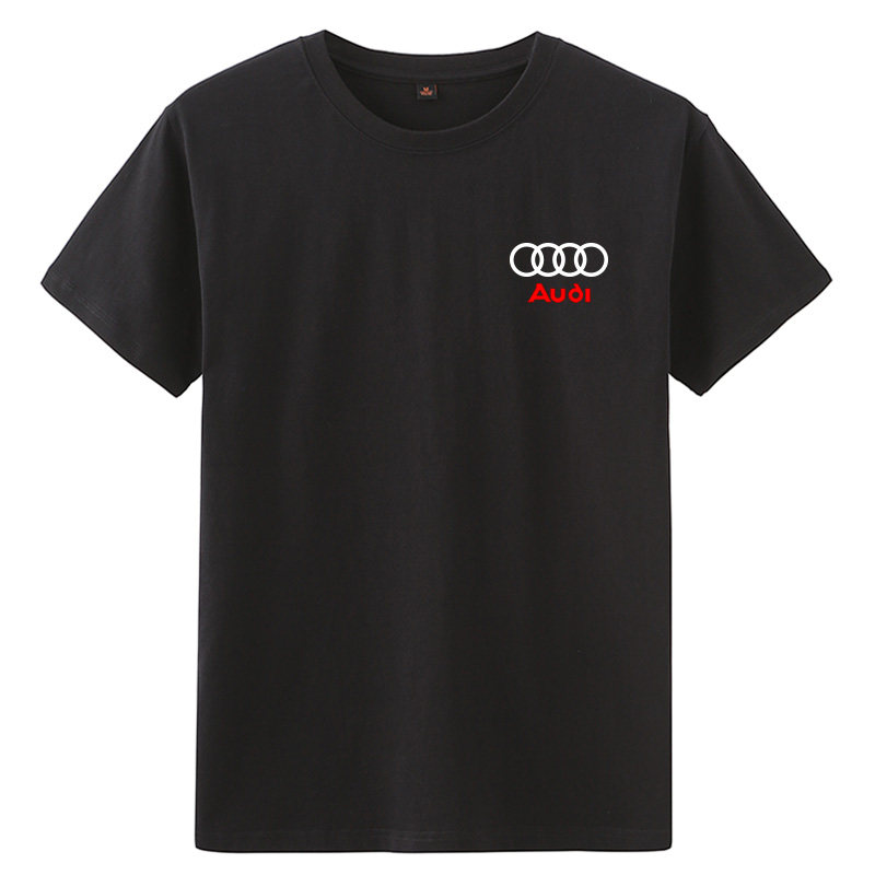 奥迪4s店工作服短袖T恤男定制纯棉工装汽车维修员工服装印字logo
