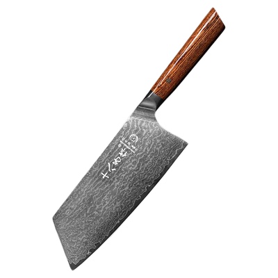 十八子作大马士革纹菜刀67层锻造