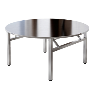 不锈钢可折叠桌子夜市摆摊圆形圆台面户外家用一体大圆桌饭桌餐桌