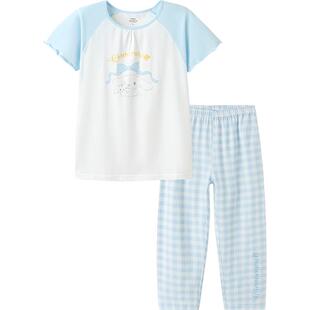 【玉桂狗IP商场同款】巴拉巴拉女童睡衣套装夏季儿童家居服大童薄