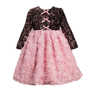 女童公主裙冬装2026新款儿童加绒连衣裙女孩高级感轻奢生日礼服裙