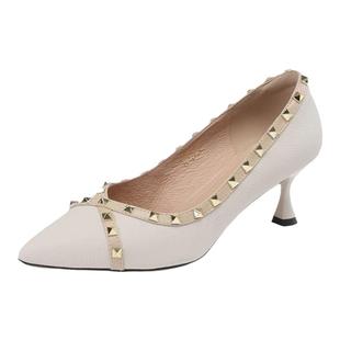 星期六时尚铆钉细高跟单鞋秋季新款气质尖头女鞋SS33111346